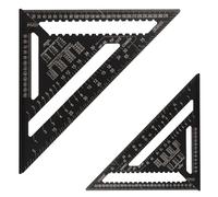 CYEER Speed Square Set, 7 Inch and 12 Inch Triangle Ruler Set, Carpenter Measuring Square Metric Imperial, 90° Black Thickened Aluminum Alloy Set Square for Engineer Carpenter Woodworking Protractor