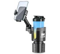 CYEVA 2 in 1 Car Phone Mount - Long Arm with 360° Rotation, Compatible with All Smartphones, Black