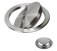 CYEZHKIIJ Built in Countertop Trash Can, Flap Lid, Balance Cover Embedded Built-In Garbage Rotating Top, Kitchen Cabinet Round Brushed 304 Stainless Steel