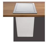 CYEZHKIIJ Built in Countertop Trash Can, Flap Lid Bin,304 Stainless Steel Recessed Counter Top Cover, 350mm Waste Chute With Balance(Silver)