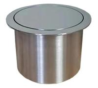 CYEZHKIIJ Built in Countertop Trash Can, Flap Lid Bin，304 Stainless Steel Round Cover For Garbage Kitchen Counter Top Bin(150mm)