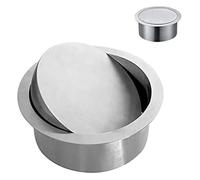 CYEZHKIIJ Built in Countertop Trash Can, Flap Lid Bin, Balance Cover Embedded Kitchen Built-In Waste Square Brushed 304 Stainless Steel Garbage(Y 190)