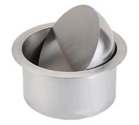 CYEZHKIIJ Built in Countertop Trash Can, Flap Lid Bin，Built-In Chute Round Cover, 304 Stainless Steel Swing Bin, Flush Hidden Garbage