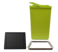 CYEZHKIIJ Built in Countertop Trash Can, Flap Lid Bin，Garbage With Balance Cover, Square Waste Chute, Brushed Stainless Steel Rectangle Swing(Black,430Material)