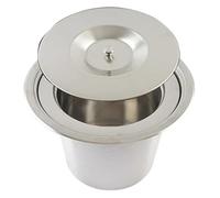 CYEZHKIIJ Built in Countertop Trash Can, Flap Lid Bin，Household Embedded Chute With LidKitchen 8l Lift The Cover Garbage(Stainless steel barrel)