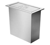 CYEZHKIIJ Built in Countertop Trash Can, Flap Lid Bin，Kitchen Cabinet Built-In Stainless Steel, Recessed Counter Top Cover
