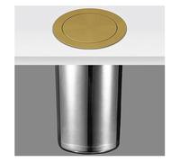 CYEZHKIIJ Built in Countertop Trash Can, Flap Lid Bin，Kitchen Cabinet Waste Chute Stainless Steel Recessed Recycling Dustbin With Swing Embedded(Gold)