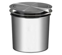 CYEZHKIIJ Built in Countertop Trash Can, Flap Lid Bin，Recessed Stainless Steel Round, Garbage With Swing Cover, Built-In Waste Bin(430 Material)