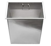 CYEZHKIIJ Built in Countertop Trash Can, Flap Lid Bin，Rectangle Bin Heavy Duty Stainless Steel Kitchen Brushed Surface(Only the Bucket)