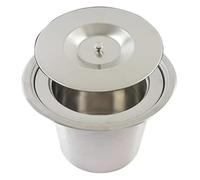 CYEZHKIIJ Built in Countertop Trash Can,Flap Lid Bin，Round Embedded Bin, Built-In Chute Grommet With, Stainless Steel Flush Garbage(Barrel body B)