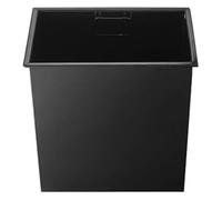 CYEZHKIIJ Built in Countertop Trash Can,Flap Lid Bin, Square Brushed Waste Chute, 304 Stainless Steel Built-In Balance, Swing Cover(Black trash can)