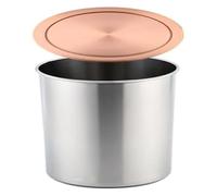 CYEZHKIIJ Built in Countertop Trash Can, Flap Lid Bin, Stainless Steel Cover, Recessed Garbage, Round Built-In, Waste Chute(Rose Gold)