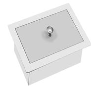 CYEZHKIIJ Built in Countertop Trash Can, Flap Lid Bin，Stainless Steel Kitchen Embedded Desktop Garbage Cover, Tabletop Flush Bin