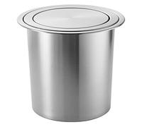 CYEZHKIIJ Built in Countertop Trash Can,Small With Lid, Built-In Waste Bin With Balance Swing Cover, Embedded Brushed Stainless Steel(S)
