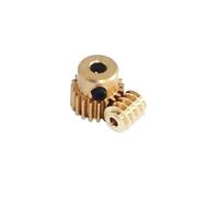 CYFANG 0.5 Module Copper Worm Gear 2mm Bore Worm Rod 1:10 1:15 1:20 1:25 1:30 1:35 1:40 Ratio cylindrical pinion(20T 6mm bore)