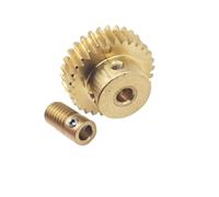 CYFANG 0.5 Module Worm Gear Set 30 Teeth Turbine Gear 1:30 Reduction Ratio 10x20mm Copper Worm Shaft cylindrical pinion(4mm rod 8mm gear bore)