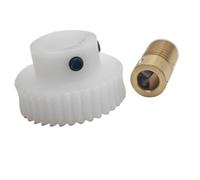 CYFANG 0.8 Module 1:10 Ratio Worm Gear Set 5mm Bore 20 Teeth Plastic Turbine Gear 10x26mm Copper Worm Rod cylindrical pinion(4mm bore rod)