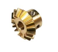 CYFANG 1pcs 90 Degree Copper Bevel Gear 2mm 2.5mm Tight Fit 0.5 Module 12 Teeth Conical Bevel Pinion 0.5M 12T Micro Pinion miter mechanical(3mm tight fit)