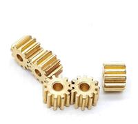 CYFANG 5pcs 0.4M 8T Brass Spur Gear 4x4mm Micro Brass Cylindrical Gear 1.48mm Hole 0.4 Module 8 Teeth Straight Teeth Pinion cylindrical pinion