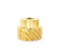 CYFANG Brass 1.5 Module Helical Gear Staggered Shaft 15 Teeth Right Handed 45 Degree Spiral Gear 1.5M 15T Keyway Hole cylindrical pinion(Bore 10mm keyway 3x1.4mm)