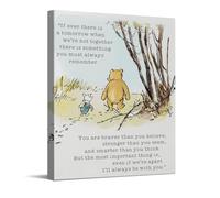 CYFDYVT the Pooh Bear If ever there is a tomorrow Quotes Wall Art Classic the Pooh Bear Vintage Wall Decor for Nursery Baby Room Gift Kid Baby Baptism 8x10 inch Ready to Hang