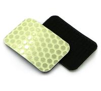 Cyflect® Patch - Glow-in-The-Dark and retroreflective Patches with ‘Hook’ Rear Fastener. Glows Green, Reflects White. for Camping, Hiking, Backpacks, Cycling & Running Gear. Pack of Two. UK-Made.