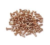 Cyful 1/8" Diameter 5/16" L Shank Copper Round Head Solid Rivets Fasteners-100pcs