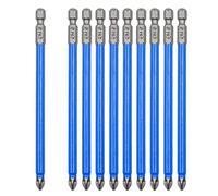 Cyful 10pcs Magnetic Long Hex Phillips Screw Head Electric Screwdriver Bits Set (PH2 x 127 mm)