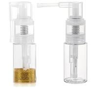 CYFUN DESIGN 2PCS Glitter Powder Spray Bottle Clear Plastic Glitter Duster Shaker Sprayer Dispenser Powder Puffer Bottle for Craft Scrapbooking Cardmaking Portable Multi-Purpose Empty 35ml Bottles