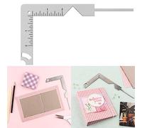 CYFUN DESIGN 5-in-1 Book Cover Guide, Sturdy Chipboard Covers, Bookbinding Ruler, Stainless Steel Metal Bookbinding Tool, Scrapbooking Tools for Arts & Crafts