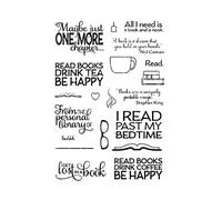 CYFUN DESIGN All I Need is a Book and Nook Maybe just one More Chapter Silica Gel Clear Stamps for Card Making Scrapbooking Handmade Paper Crafts Embossing Stencil Photo Album Decor Template