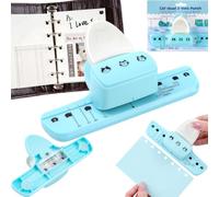 CYFUN DESIGN Cat Head 3 Hole Punch,Planner Organiser Diary Puncher A5 A6 A7 | Fits A5 A6 A7 A8 Mini Personal Pocket & M5 refills | 3 cat-head holes per press, 5.3x6mm, 19mm apart, 5 sheets