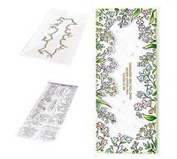 CYFUN DESIGN Embossing Flower Border Frame Dies and Stamp Sets for Card Making New Blossom Floar Metal Cutting Punch Template Courage Words Phrase Clear Stamps DIY Scrapbooking Paper Crafting