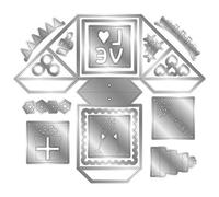 CYFUN DESIGN Metal Die Set Coloured Render Pop up Confetti Cube Die Cuts for Card Making Scrapbooking Supplies