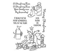 CYFUN DESIGN Mice Leaf Box Tree Candy Tomato Cake Dies and Stamp Sets for Card Making Merry Christms Lable Metal Cutting Dies Match Rubber Clear Stamp for Scrapbooking Paper Crafing Handmade Crafts