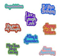 CYFUN DESIGN Words Die Cuts for Card Making, Anniversary, Birthday, Congratulations, Live Laugh Love, Metal Cutting Dies, DIY Scrapbooking