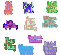 CYFUN DESIGN Words Die Cuts for Card Making with Sympathy, Good Luck, Well Done, Handmade with Love, New Baby, Birthday Wishes Alphabets Words Phrase Metal Cutting Dies for Paper Crafting Arts Crafts