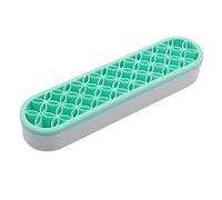 CYFUN Silicone Brush Holder Organizer for Painting, Craft, Sewing Tools, Diamond Painting Pen Holder, Storage Box for Stash and Store, Green and White