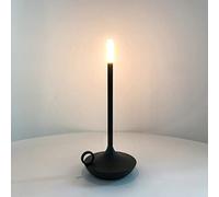 CYGEVUGL LED Candlelight Dinner Atmosphere Lamp, 2500mAh Battery Powered Cordless Bedside Lamp 3 Level Brightness Adjustable Touch Table Lamp for Bar/Coffee/Restaurant/Camping，Black