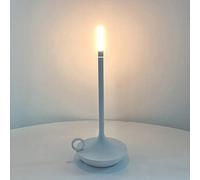 CYGEVUGL LED Candlelight Dinner Atmosphere Lamp, 2500mAh Battery Powered Cordless Bedside Lamp 3 Level Brightness Adjustable Touch Table Lamp for Bar/Coffee/Restaurant/Camping，White
