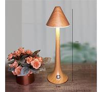 CYGEVUGL Mushroom Lamp,USB Wood Bedside Table Lamps, 3-Level dimming Vintage Desk Lamp，Portable Mushroom Decor Night Light for Ambient, Kids, Bedroom, Living, Girl Gift(Yellow Stripe,Type B)
