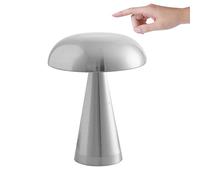 CYGEVUGL Mushroom Led Table Lamp,Touch Sensor Desktop Night Light Rechargeable Cordless Bedside Lamps for Restaurant Hotel Bar Bedroom Kids Nursery Decor，Silver