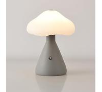 CYGEVUGL Rechargeable Mushroom Table Lamp,Cordless Table Lamps Adjustable Color & Brightness,Touch Bedside Lamp with USB Charging, Led Night Light for Kids/Bedroom/Patio/Camping/Dinning，Gray