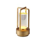 CYGEVUGL Rechargeable Table Lamp，3 Colors Dimmable LED Night Light，Transparent Crystal Lamp Removable Metal Cage，Small Desk Lamps with USB Charging Port for Home Office Restaurant Patio，Gold