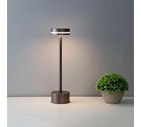 CYGEVUGL Touch Table Lamp，LED Cordless Desk Lamp with USB Charging Port，Rechargeable Battery Operated Portable Table Light，3 Color Stepless Dimming Bedside Lamp for Restaurant/Indoor/Outdoor，Brown