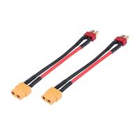 Cygmophing 2Pcs/Set 4Types XT60 to T Plug Adapter Connector Cables RC Accessory 14AWG 10cm (T plug male to XT60 female)