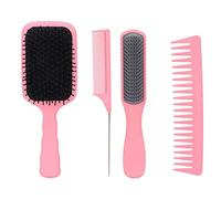 Cygmophing 4Pcs Hair Brush Comb Paddle Detangler Rat Tail Comb Hairbrush for Styling Long Thick Thin Curly Hair (Boxed)