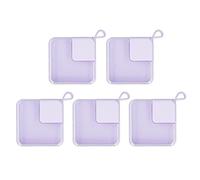 Cygmophing 5pcs Makeup Powder Puff Storage Box Clear Cover Facial Makeup Blender Puff Travel Case Purple