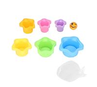 Cygmophing 6pcs Stacking Cups Drain Hole Design DIY Educational Safe Shape Plastic Material Baby Nesting Toys for Age Above 6M