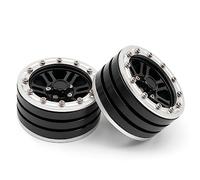 Cygmophing Aluminum Alloy Wheel Rims Beadlock Hub 4pcs 1.9inch 55 * 26 * 40mm Replacement for Axial SCX10 90026 90046 TRAX4 D90 Wraith 90048 1/10 Remote Control Car (Black)